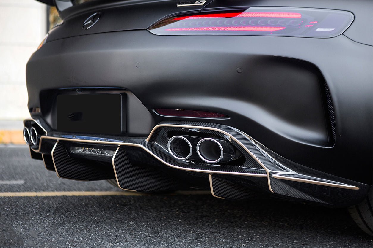 2017 - 2021 Mercedes Benz AMG GT/GTS IMP Performance Partial Carbon Fiber Rear Bumper w/ Diffuser